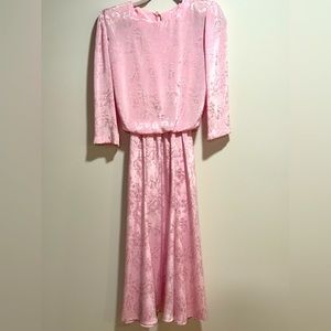 Vtg Katie Mfg Pink Floral Day Dress Size 11/12 Union USA